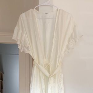 Flora Light Flutter Robe, Cream, Small/Medium
